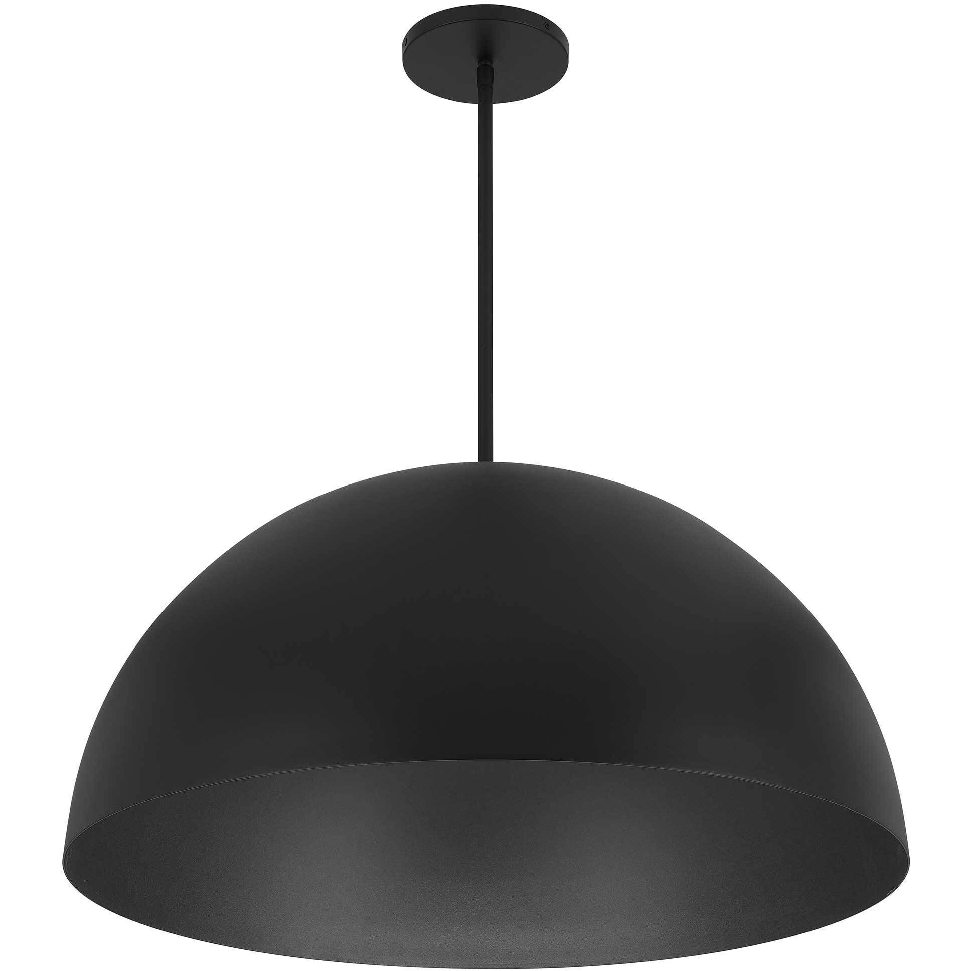 Half Round LED 31.5 inch Sand Black Outdoor Pendant