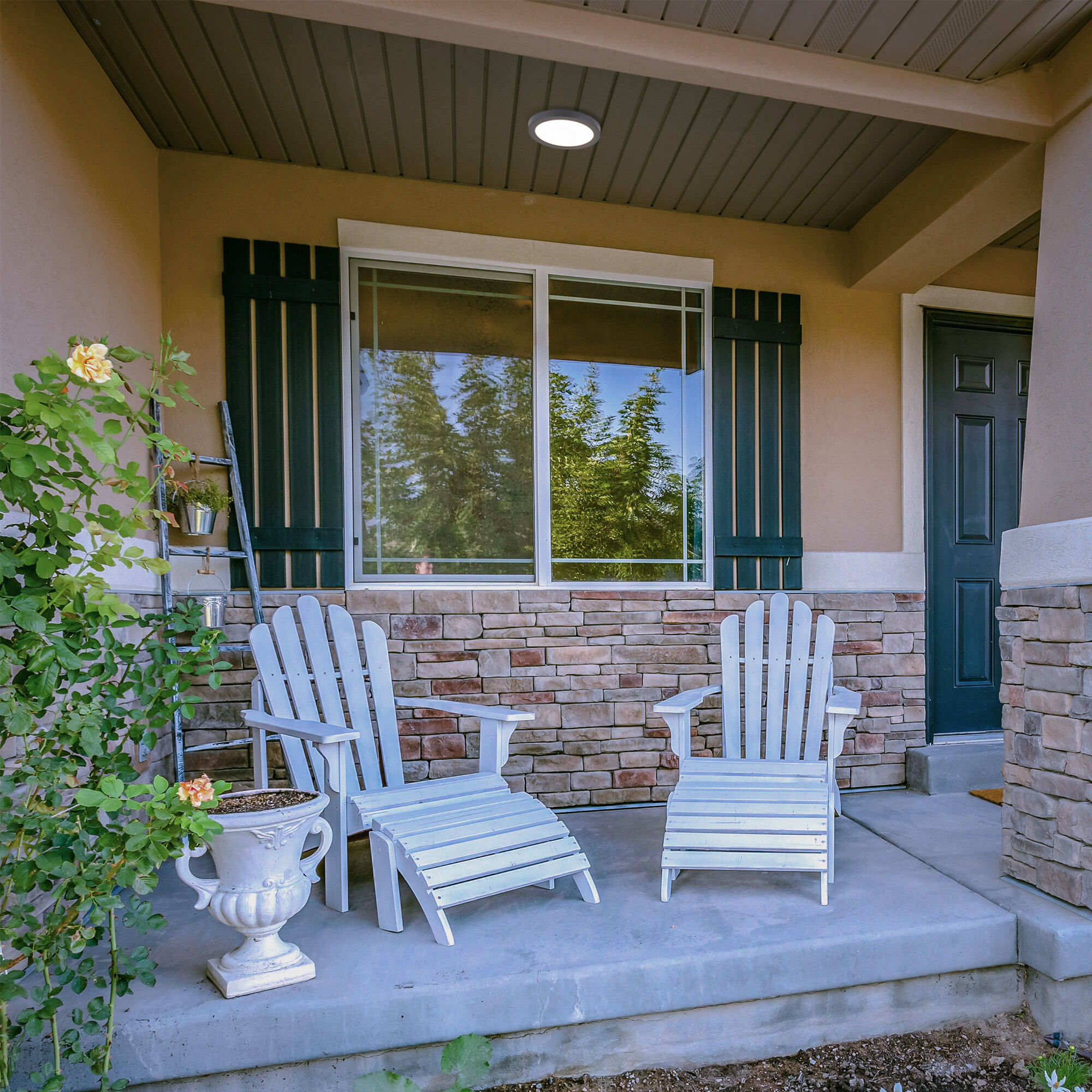 Round LED 5.25 inch Black Flush Mount Ceiling Light in 3500K, 1, WAC Limited