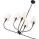 Mairbourne 6 Light 48 inch Matte Black Linear Chandelier Ceiling Light