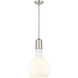 Amherst LED 11.75 inch Brushed Satin Nickel Mini Pendant Ceiling Light in Matte White Glass