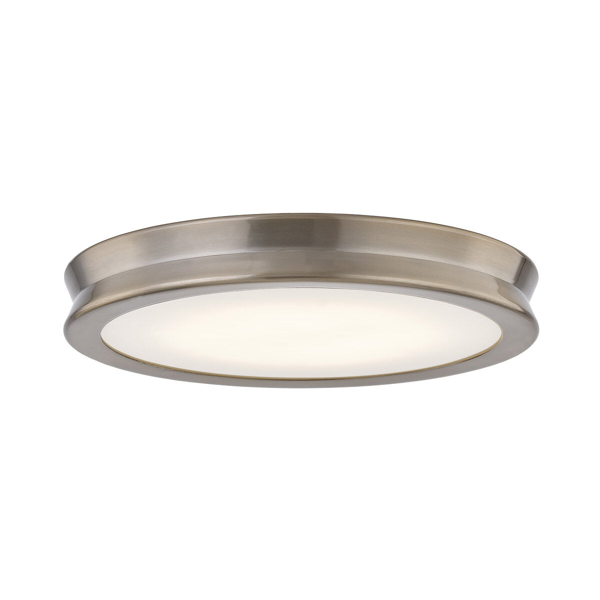 EVOLV LED 12.5 inch Brushed Brass Flush-Mount Ceiling Light, Bevel Family