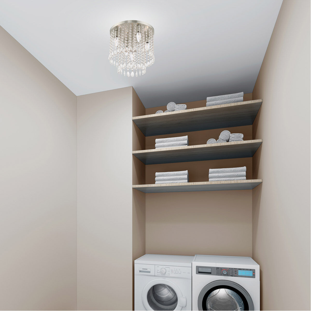 Elizabeth 5 Light 14 inch Brushed Nickel Flush Mount Ceiling Light