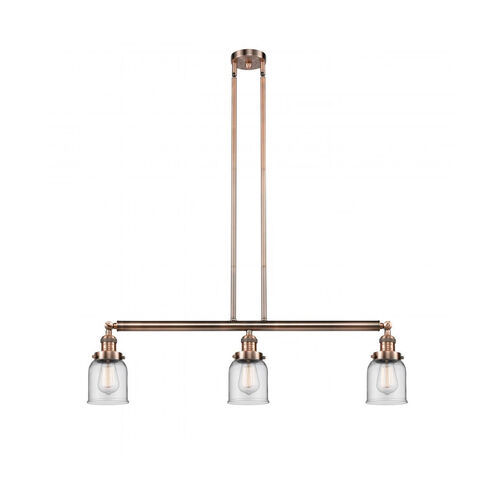 Franklin Restoration Small Bell LED 38 inch Antique Copper Island Light Ceiling Light in Clear Glass, Franklin Restoration