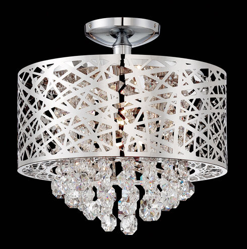 Benedetta 4 Light 14 inch Chrome Flush Mount Ceiling Light