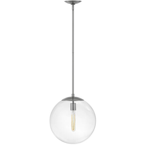 Warby 1 Light 13.5 inch Polished Antique Nickel Indoor Chandelier Ceiling Light in Clear
