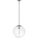 Warby LED 14 inch Polished Antique Nickel Indoor Chandelier Ceiling Light in Clear