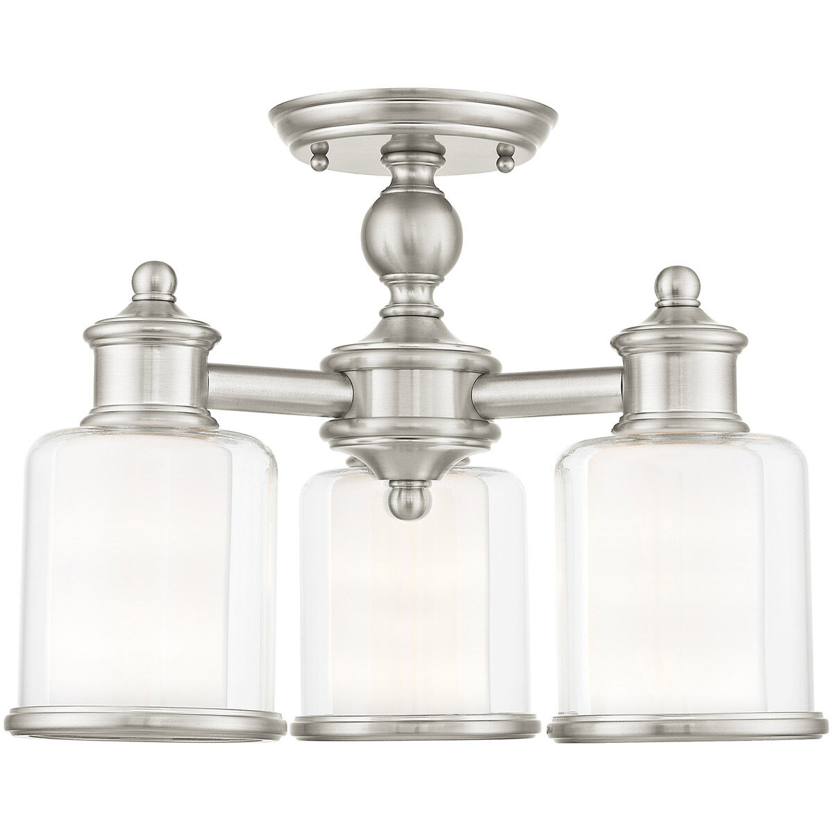 Middlebush 3 Light 16 inch Brushed Nickel Convertible Mini Chandelier/Ceiling Mount Ceiling Light