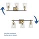 Cassell 3 Light 24.12 inch Vintage Brass Bathroom Vanity Light Wall Light