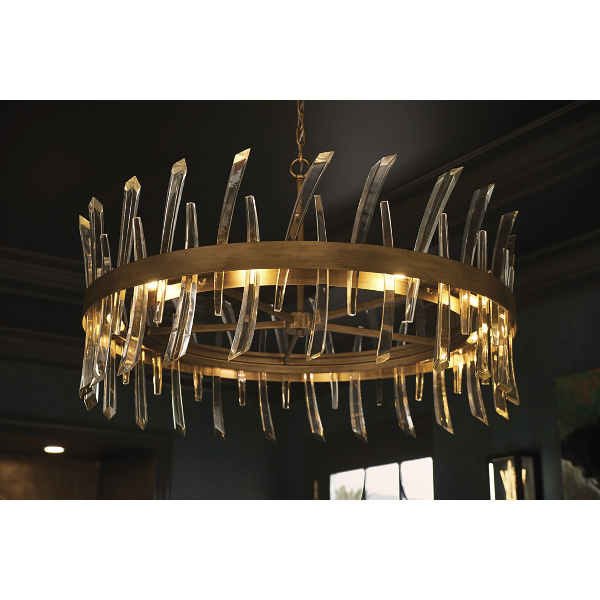 Revel LED 36.25 inch Burnished Gold Chandelier Ceiling Light