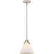 Nouveau 2 Cone LED 7.75 inch Polished Nickel Mini Pendant Ceiling Light in Matte White