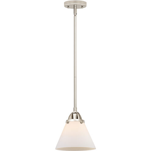Nouveau 2 Cone LED 7.75 inch Polished Nickel Mini Pendant Ceiling Light in Matte White