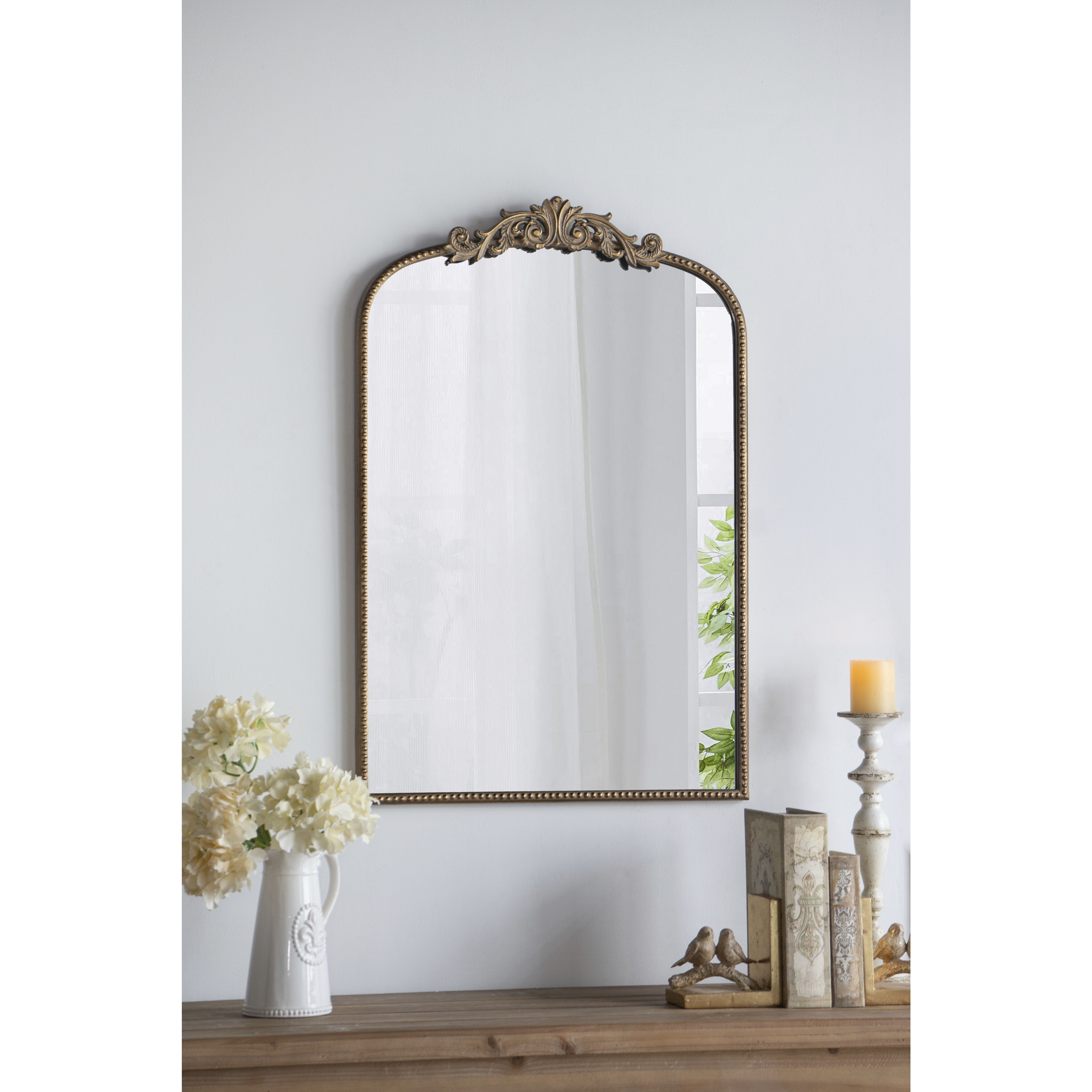 Baroque Inspired 36 X 24 inch Gold Mirror