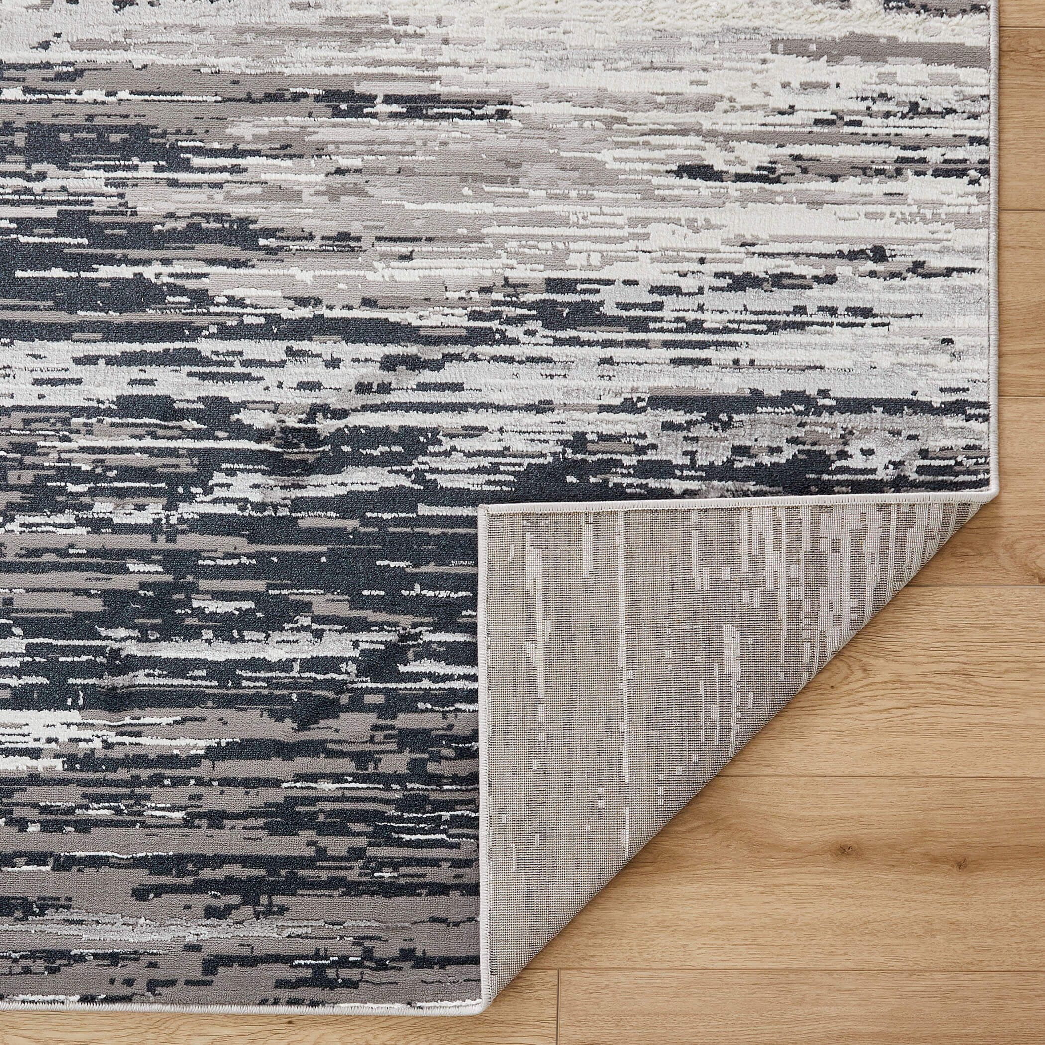 Jasmine 90 X 63 inch Black/Grey Rug in 5 x 7