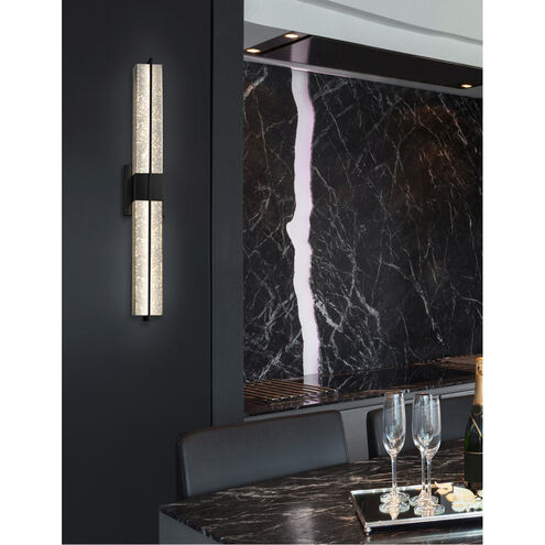 Fusion LED 30 inch Matte Black Linear Wall/Bath Wall Light in Mercury Fusion