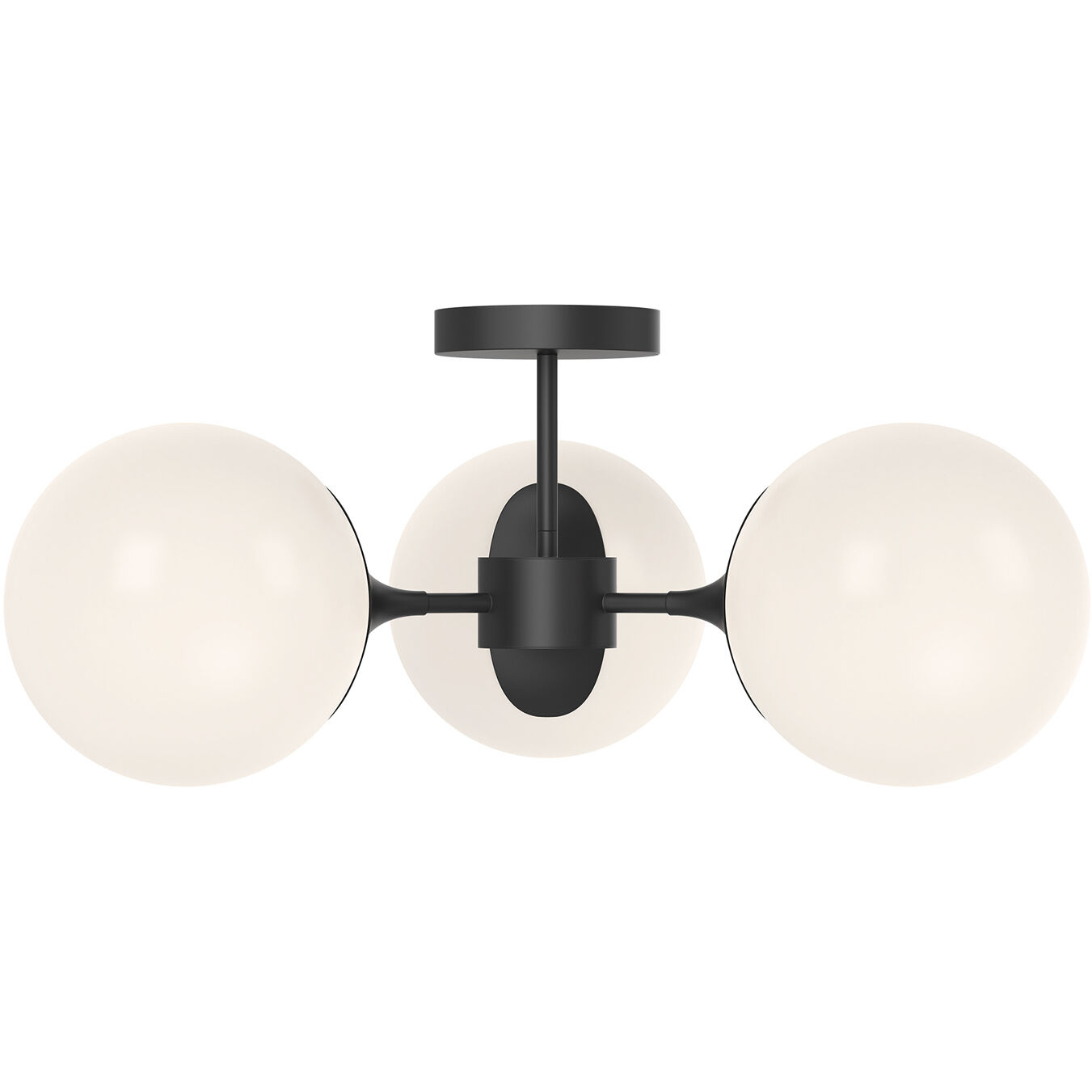 Alora Mood Nouveau 3 Light 25.88 inch Matte Black Semi-Flush Mount Ceiling Light