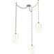 Ellisse 3 Light 15.5 inch Beige Silver Swag Multi-Pendant Ceiling Light in Optic Rib Amber, Oval Chain