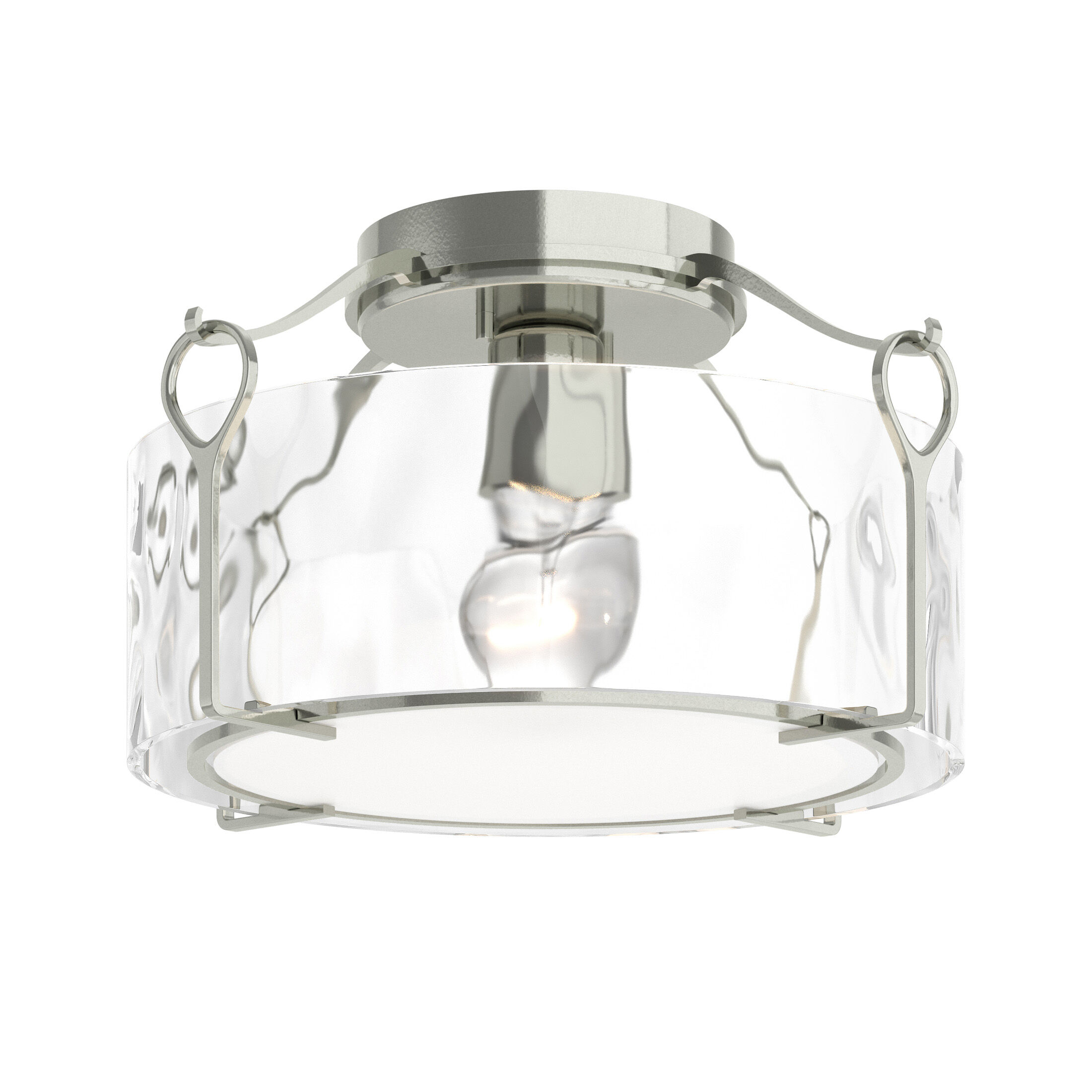 Bow 1 Light 13.2 inch Sterling Semi-Flush Ceiling Light in Water, Medium