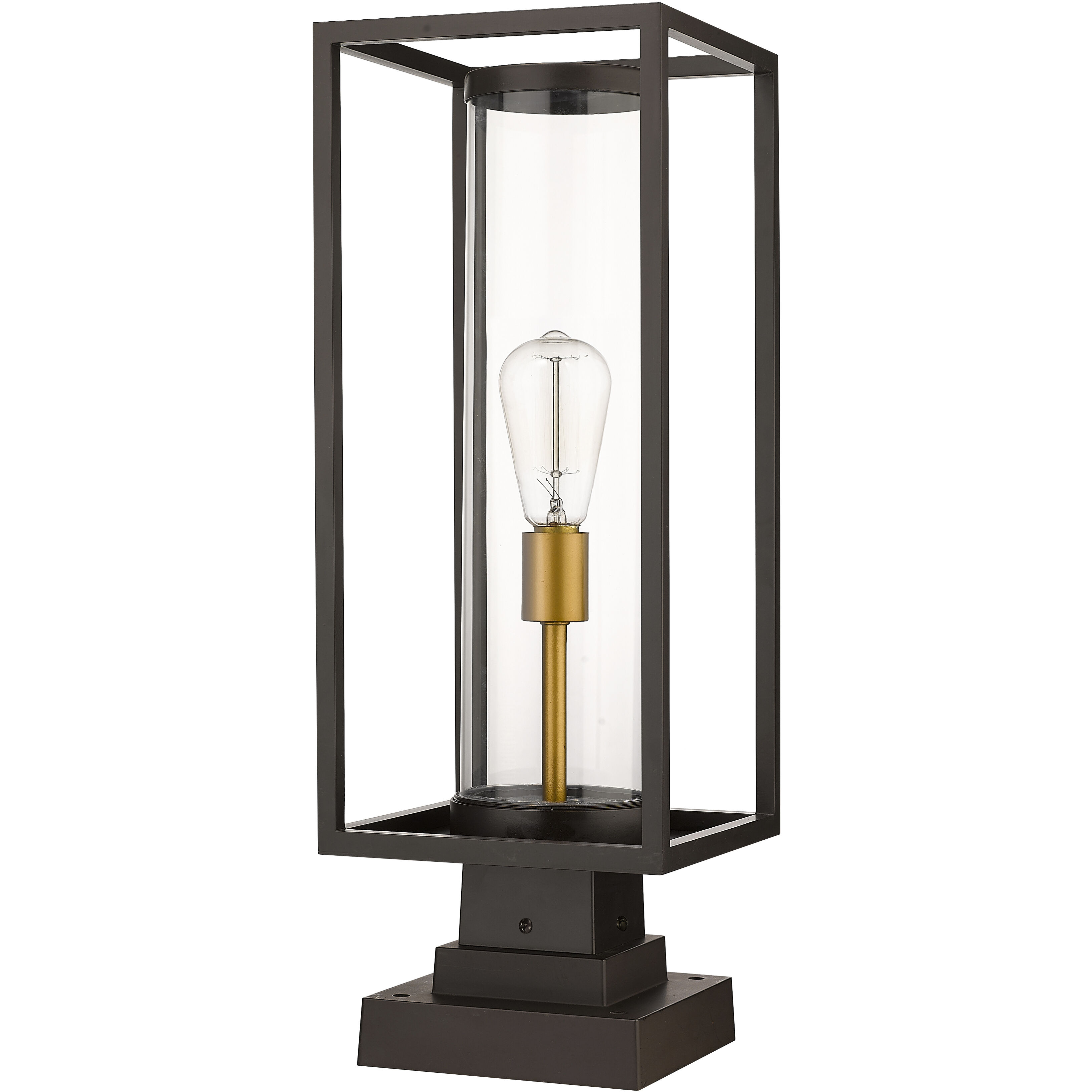 Dunbroch 1 Light 22.75 inch Deep Bronze and Outdoor Brass Outdoor Pier Mounted Fixture