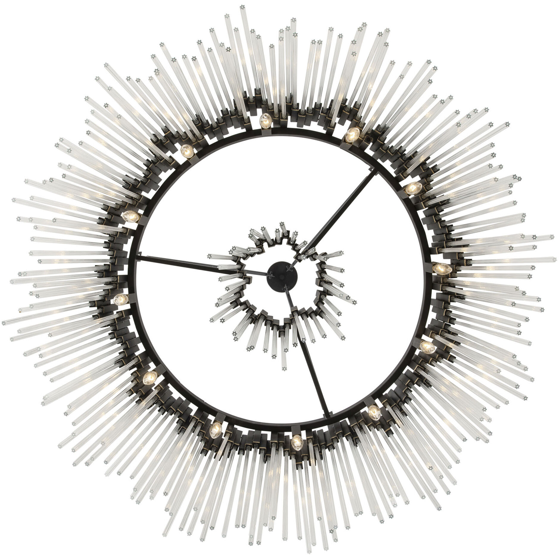 Matrix 12 Light 40 inch Matte Black and French Gold Pendant Ceiling Light