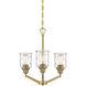 Drake 3 Light 19 inch Brushed Gold Chandelier Ceiling Light