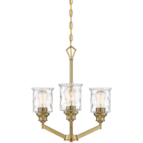 Drake 3 Light 19 inch Brushed Gold Chandelier Ceiling Light