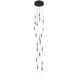 Main St. LED 22 inch Black Multi Port Pendant Ceiling Light in Frosted