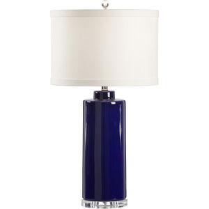 MarketPlace 31 inch 100 watt Royal Blue Crackle Glaze Table Lamp Portable Light
