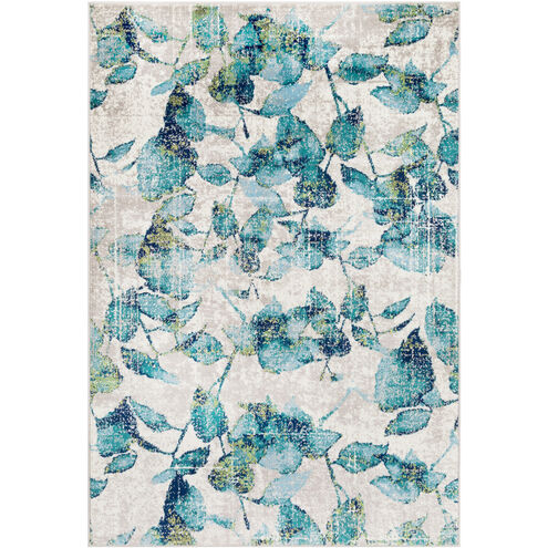 Paramount 93 X 63 inch Teal/Aqua/Dark Blue/Lime/Light Gray/Cream Rugs, Rectangle