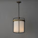 Ruffles 3 Light 13.75 inch Black and Antique Brass Suspension Pendant Ceiling Light