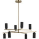 Gala LED 36 inch Champagne Bronze with Black Chandelier Ceiling Light in Brushed Gold and Champagne Bronze