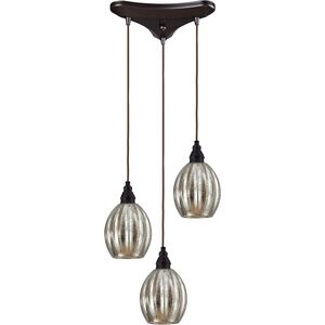Danica 3 Light 10 inch Oil Rubbed Bronze Mini Pendant Ceiling Light