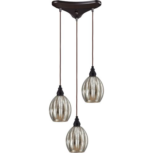 Danica 3 Light 10 inch Oil Rubbed Bronze Mini Pendant Ceiling Light