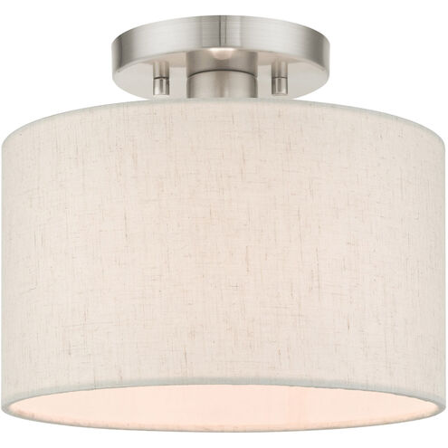 Meadow 1 Light 10 inch Brushed Nickel Semi Flush Ceiling Light