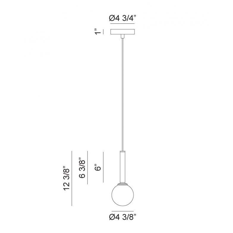 Stellar 1 Light 5 inch Black Pendant Ceiling Light in Black and Clear