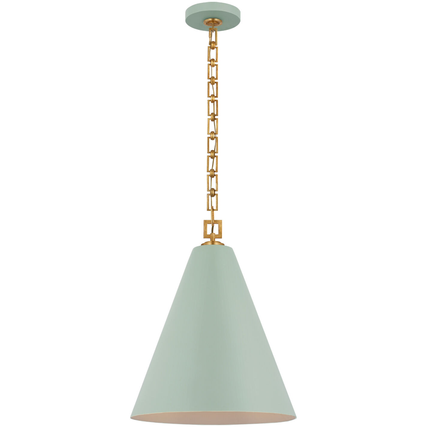 Julie Neill Theo LED 17 inch Pale Blue and Gild Pendant Ceiling Light