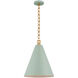 Julie Neill Theo LED 17 inch Pale Blue and Gild Pendant Ceiling Light