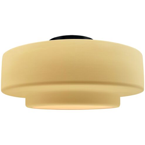 Radiance 1 Light 14.5 inch Muted Yellow and Matte Black Semi Flush Ceiling Light