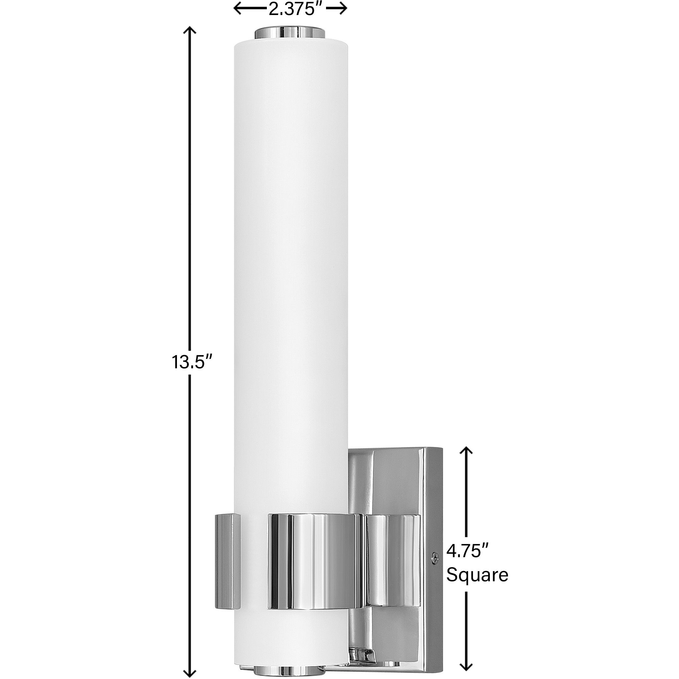 Aiden LED 5 inch Chrome Bath Light Wall Light, Vertical