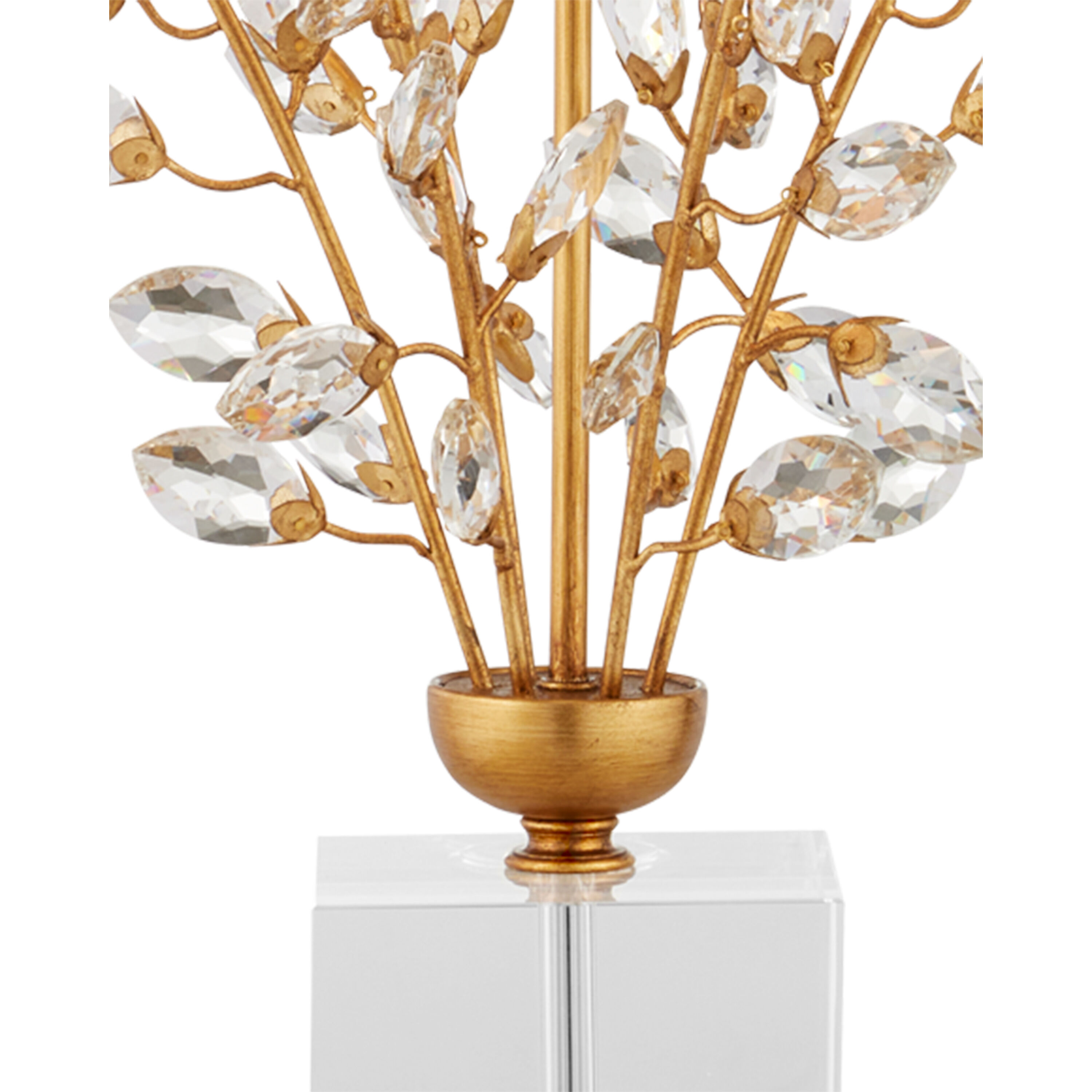 Forget-me-not 32.25 inch 75 watt Chinois Gold Leaf Table Lamp Portable Light