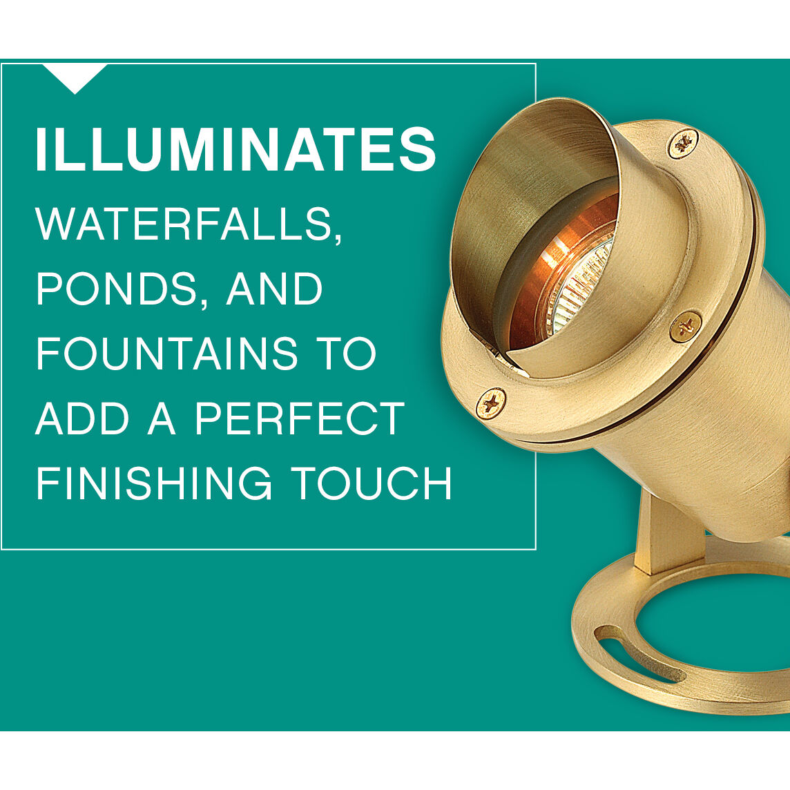 Submersible 12v 8.00 watt Brass Landscape Pond Light, Coastal