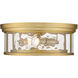 Clarion 3 Light 16 inch Olde Brass Flush Mount Ceiling Light in Oil Rubbed Bronze