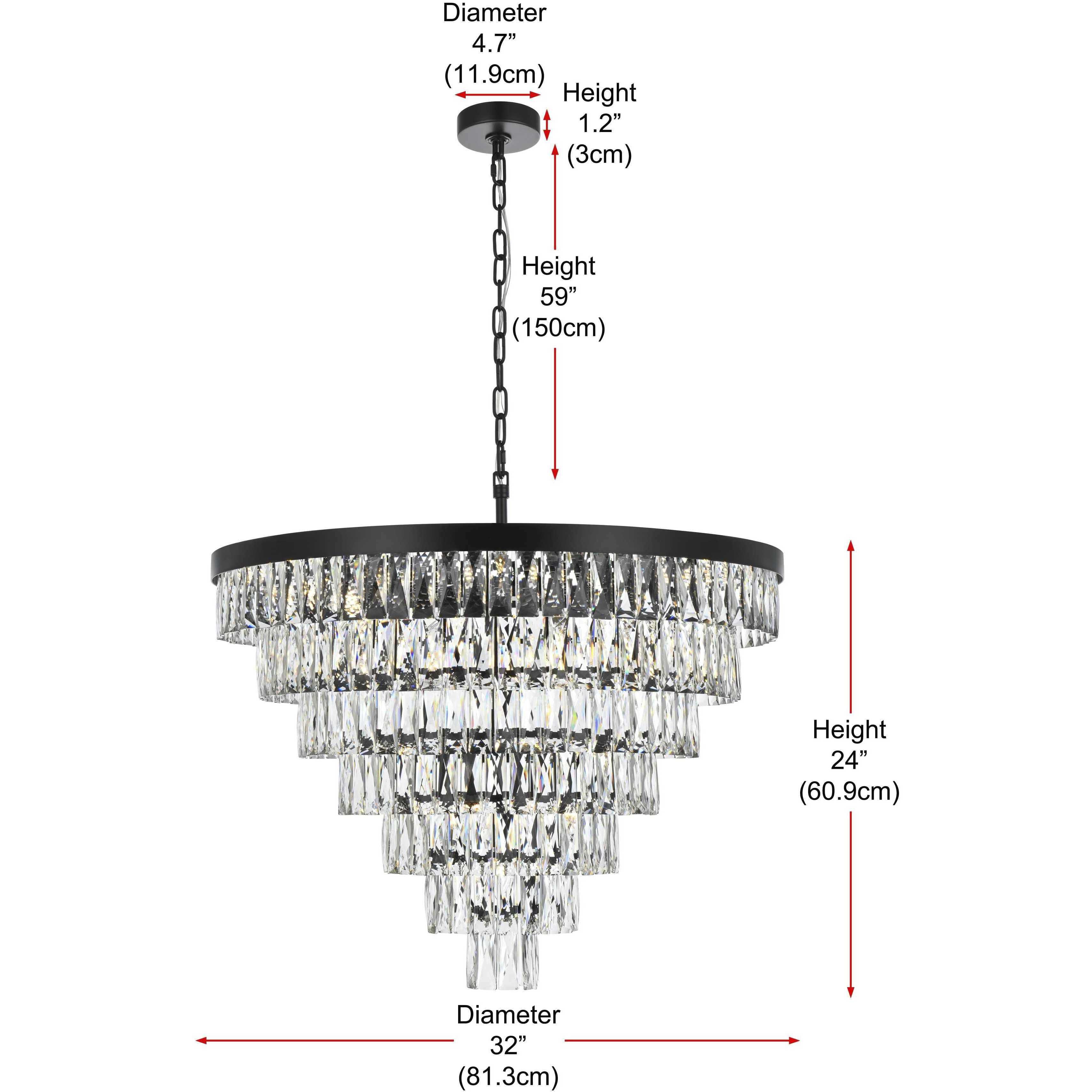 Josephine 25 Light 32 inch Black Chandelier Ceiling Light