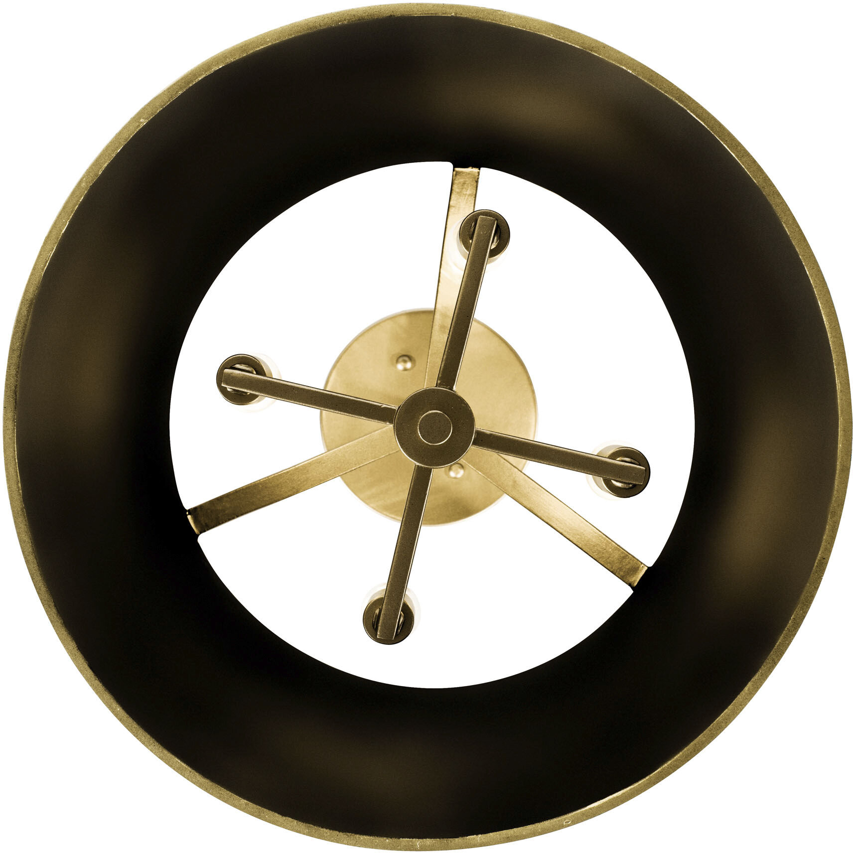 Coco 4 Light 16 inch Matte Black/French Gold Semi-Flush Ceiling Light