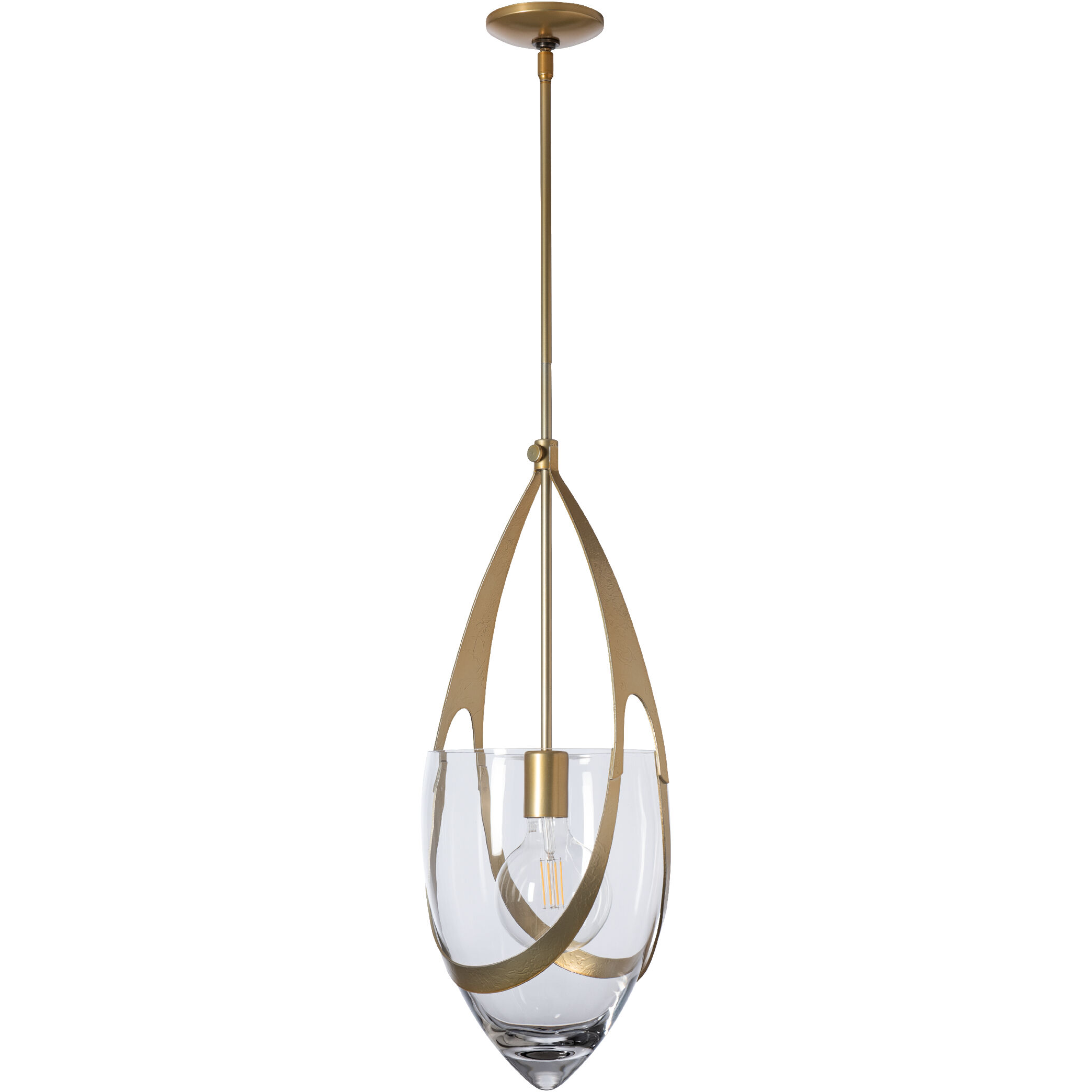 Vaso 1 Light 10.9 inch Modern Brass Pendant Ceiling Light