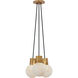 Sean Lavin Mina 3 Light 9 inch Hand Rubbed Antique Brass Chandelier Ceiling Light in Black Cord, 3000K-2200K