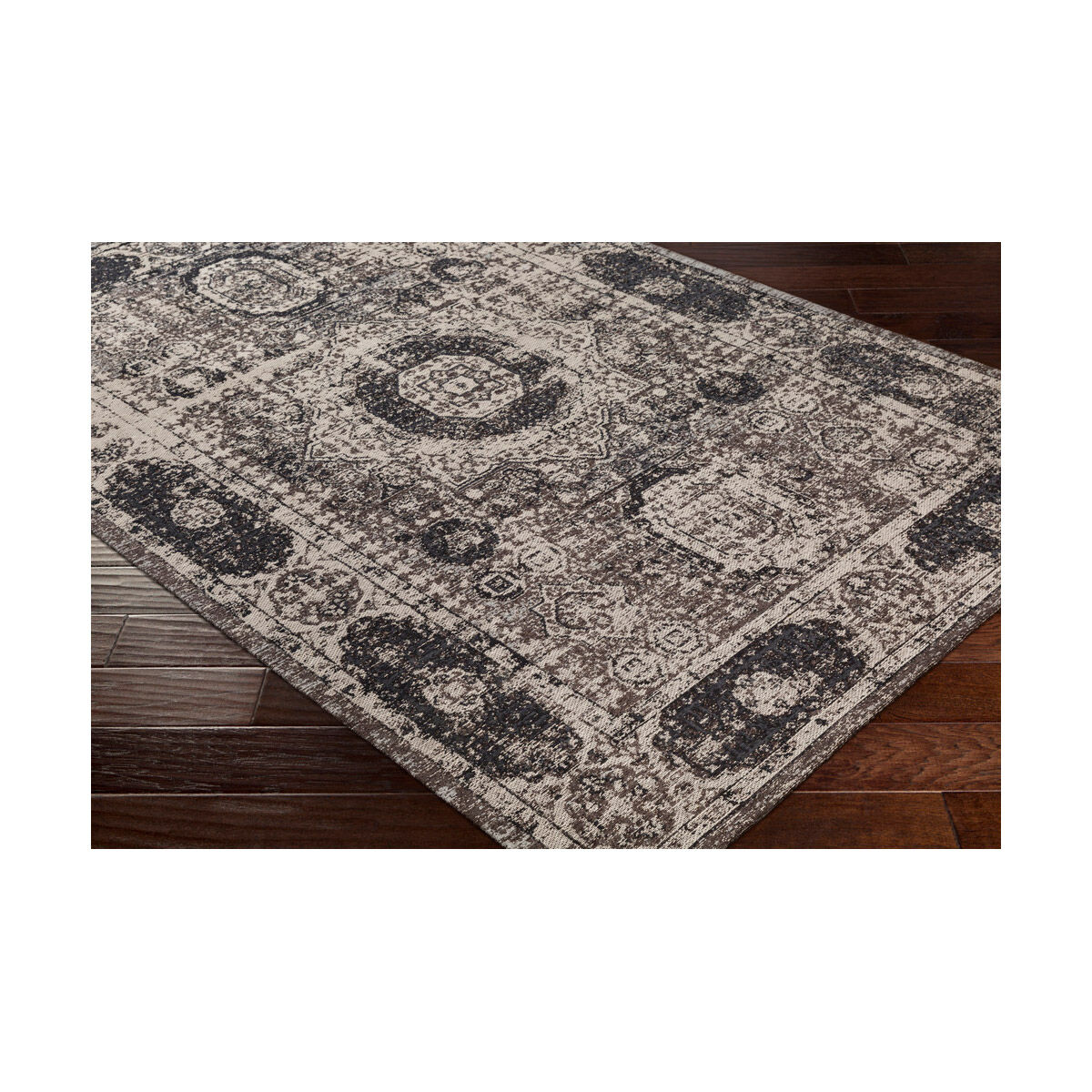 Amsterdam 36 X 24 inch Brown and Gray Area Rug, Polyester and Cotton