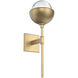 Cabochon LED 7.7 inch Gilded Brass Sconce Wall Light in 3000K LED, Clear, Belvedere