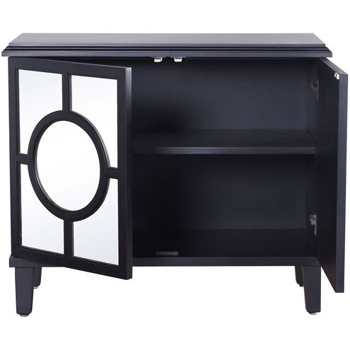 Hollywood Semi Gloss Black Lacquer and Clear Cabinet