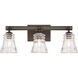 Graham Avenue 3 Light 22 inch Smoked Iron/Brushed Nickel Bath Light Wall Light