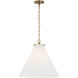 Thomas O'Brien Katie LED 20 inch Hand-Rubbed Antique Brass Conical Pendant Ceiling Light, Large